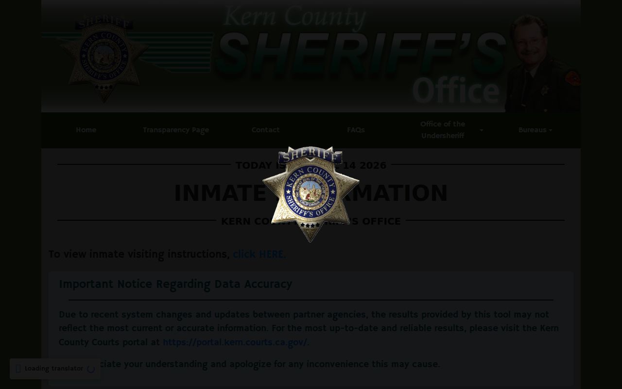 Delano people search Kern Sheriff inmate information lookup